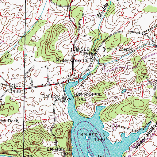 Topographic Map of Shaver Mill (historical), TN