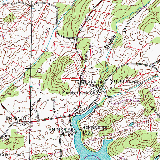 Topographic Map of Thom (historical), TN