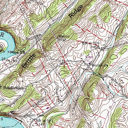 Topographic Map of Wahoo (historical), TN