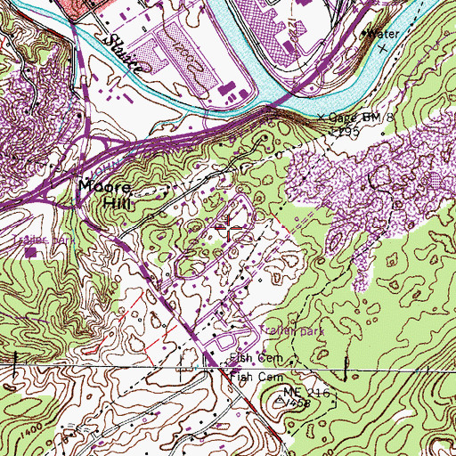 Topographic Map of Windmere, TN