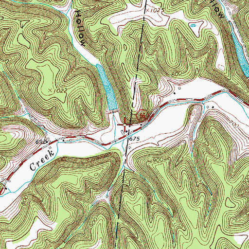 Topographic Map of Donoho Hollow, TN