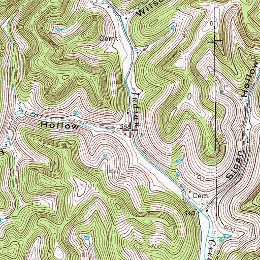 Topographic Map of Ray Hollow, TN