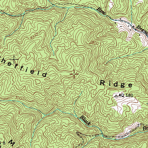 Topographic Map of Sheffield Ridge, TN