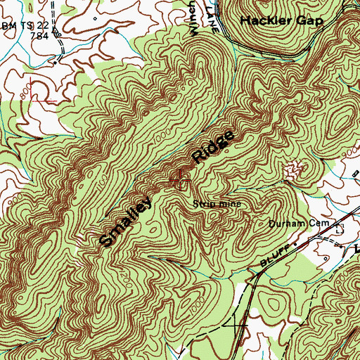 Topographic Map of Smalley Ridge, TN