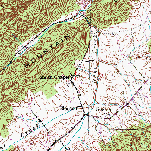 Topographic Map of Smith Chapel, TN