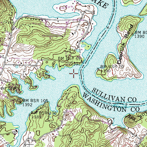 Topographic Map of Snyder Creek, TN