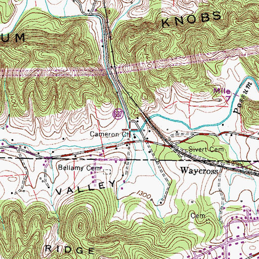 Topographic Map of Stanley Valley Creek, TN