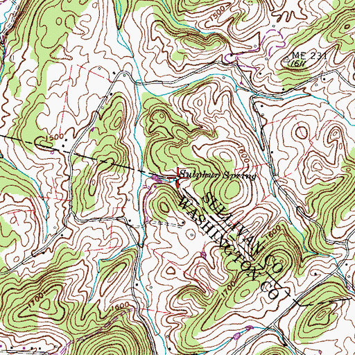 Topographic Map of Sulphur Spring, TN