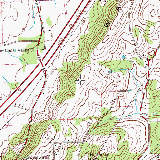 Topographic Map of Watson Ridge, TN