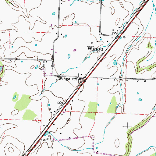 Topographic Map of Wingo Church, TN