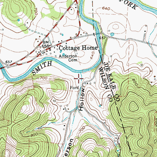 Topographic Map of Anderson Hollow, TN