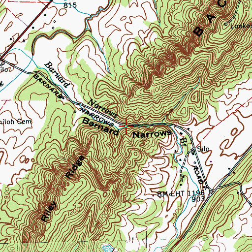 Topographic Map of Barnard Narrows, TN