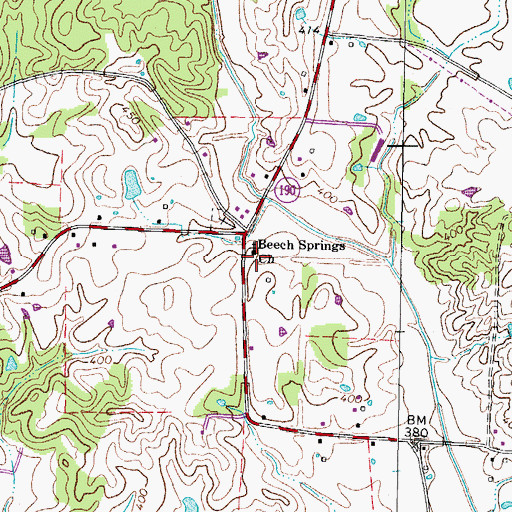 Topographic Map of Beech Springs Church, TN