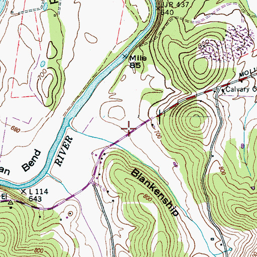 Topographic Map of Blankenship Hollow, TN