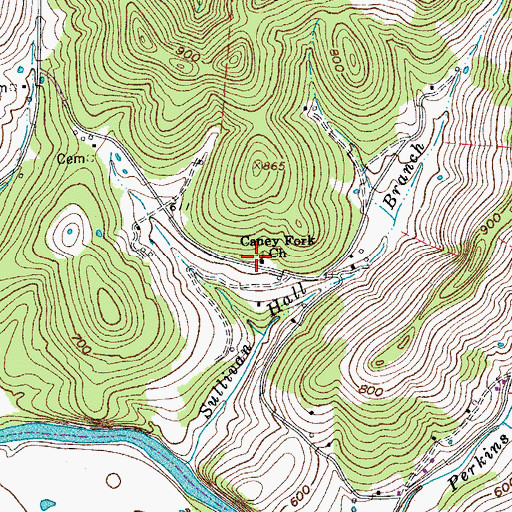 Topographic Map of Caney Fork Church, TN
