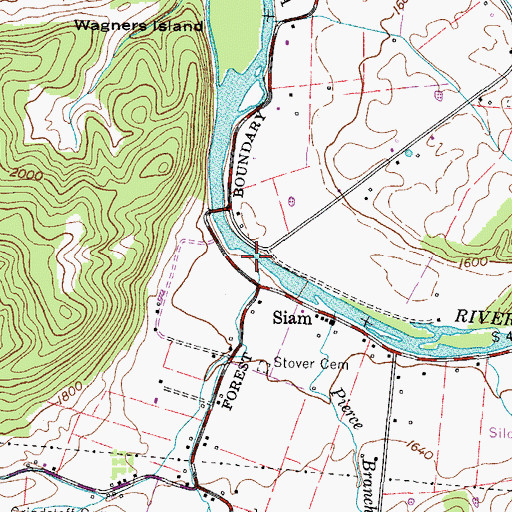 Topographic Map of Clover Branch, TN
