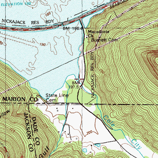 Topographic Map of Cole City Creek, TN
