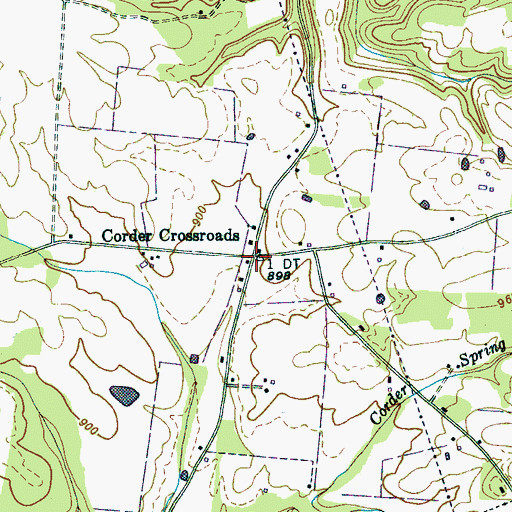 Topographic Map of Corder Crossroads, TN