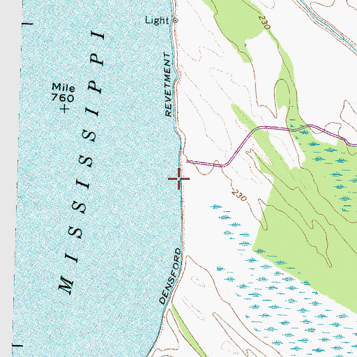 Topographic Map of Densford Revetment, TN