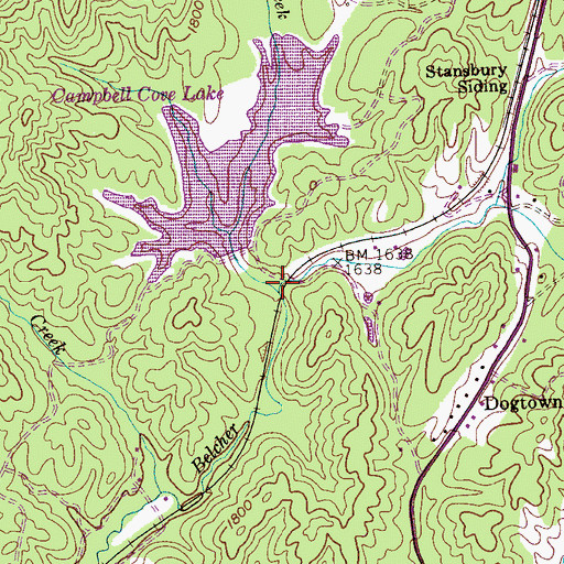 Topographic Map of Deweese Creek, TN