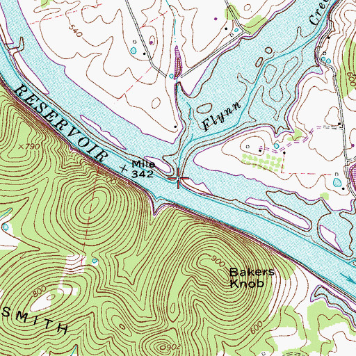 Topographic Map of Flynn Creek, TN