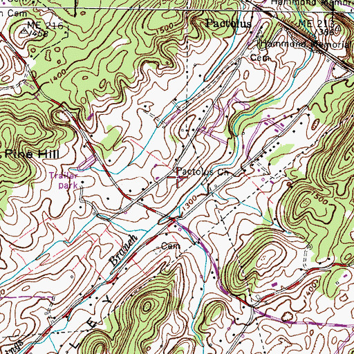 Topographic Map of Pactolus Church, TN
