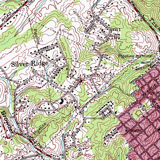 Topographic Map of Silver Ridge, TN