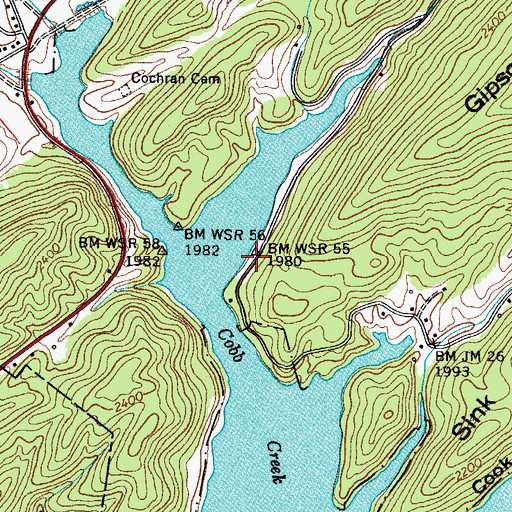 Topographic Map of Larsens Landing, TN
