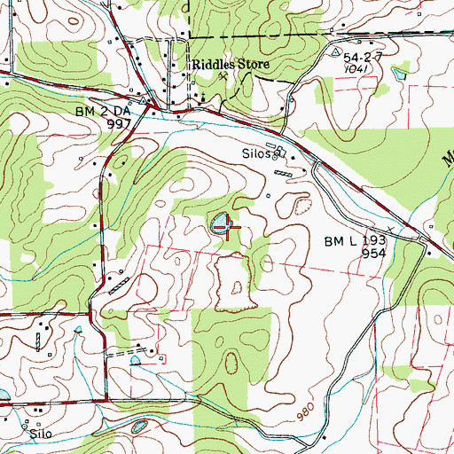 Topographic Map of Anderson Mine, TN