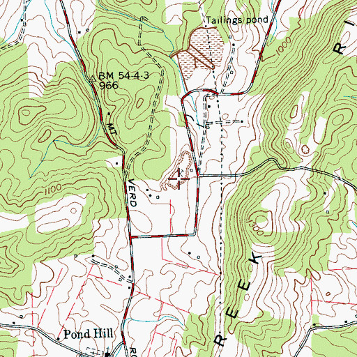 Topographic Map of Richesin Mine, TN