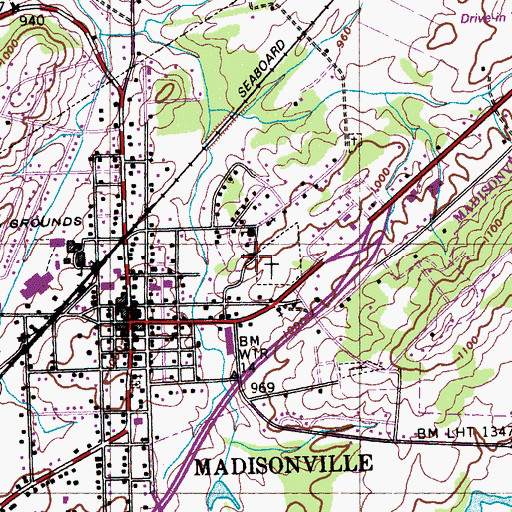 Topographic Map of Madisonville Elementary School, TN