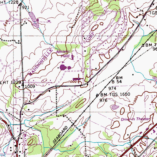 Topographic Map of Monroe County Vocational Center, TN