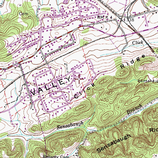 Topographic Map of Brookshire Hills, TN