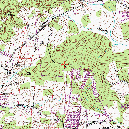 Topographic Map of Mount Carmel Park, TN