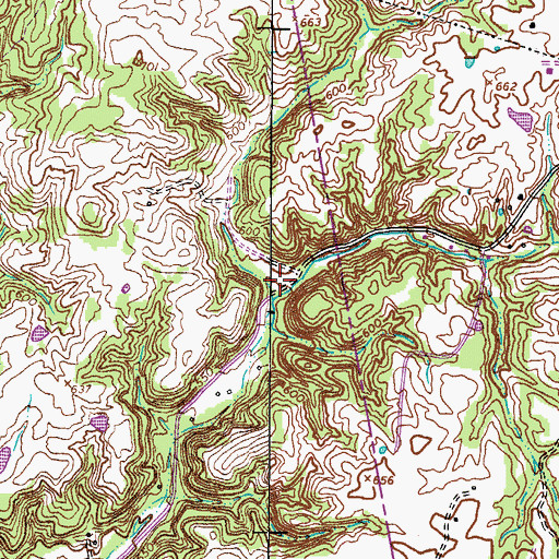 Topographic Map of Glover Hollow, TN