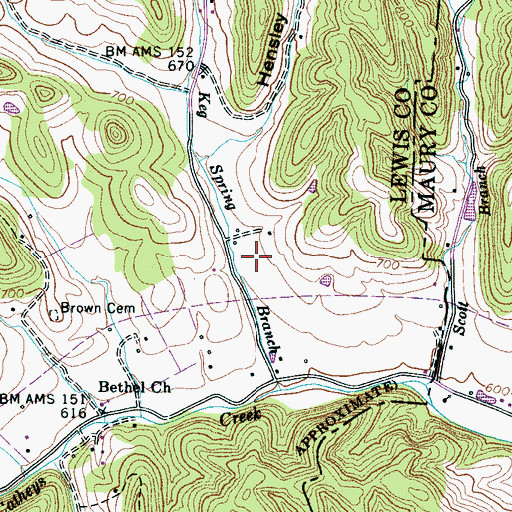 Topographic Map of Whiteside Cemetery, TN