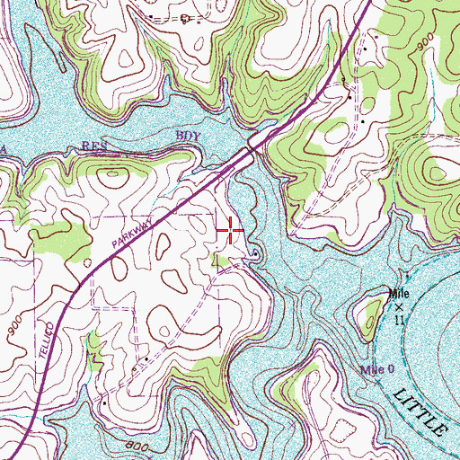 Topographic Map of Clear Creek Recreation Area, TN