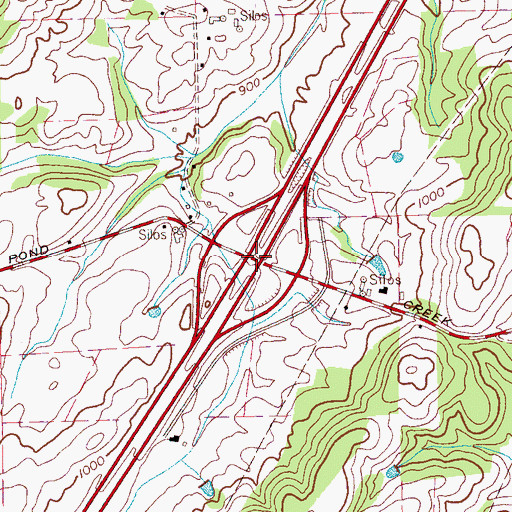 Topographic Map of Interchange 68, TN