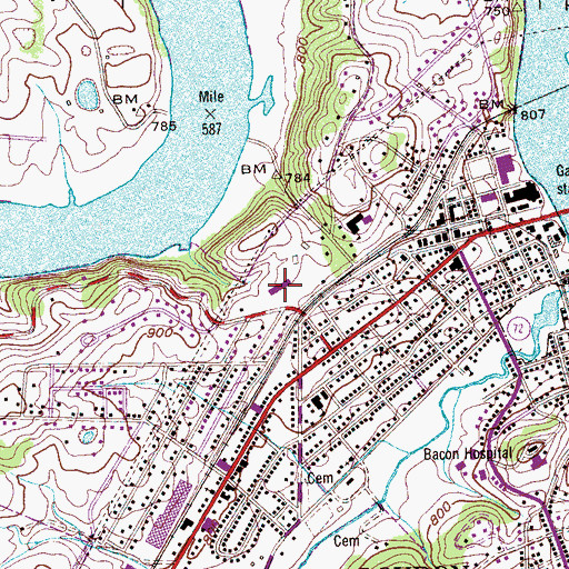 Topographic Map of Loudon Junior High School, TN