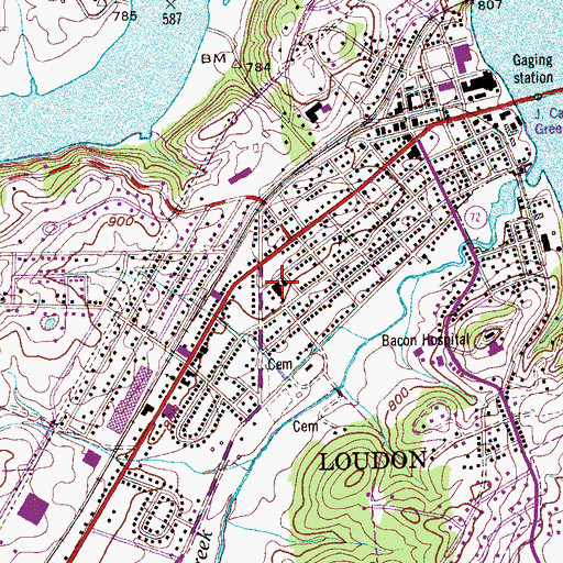Topographic Map of Loudon Elementary School, TN