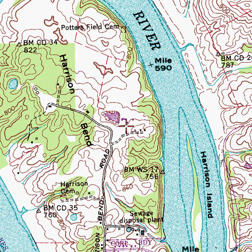 Topographic Map of Loudon County Farm (historical), TN