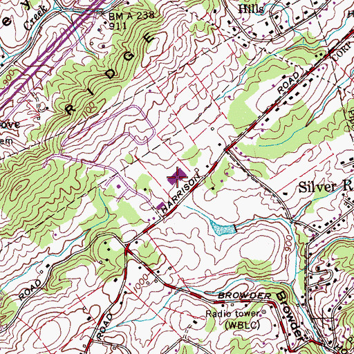 Topographic Map of Loudon County Vocational Center, TN