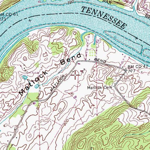 Topographic Map of Matlock Bend Industrial Park, TN