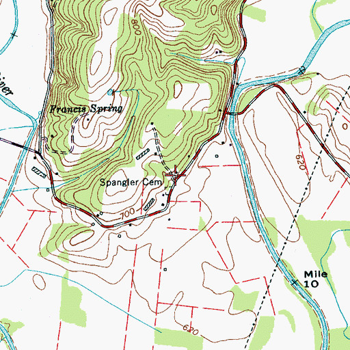 Topographic Map of Francis Spring School (historical), TN
