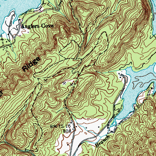 Topographic Map of Iron Divide (historical), TN