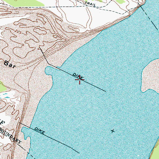 Topographic Map of Corona Bar Dikes, TN