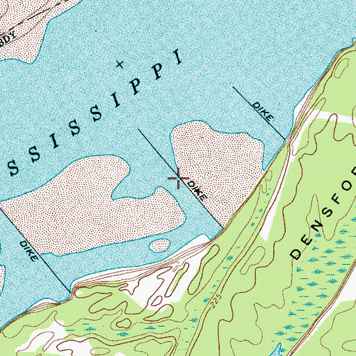 Topographic Map of Densford Dikes, TN