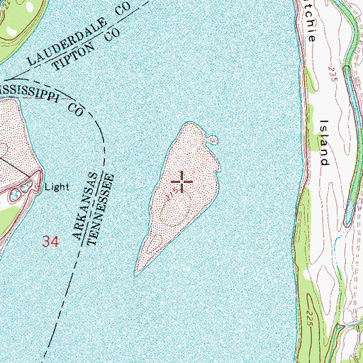 Topographic Map of Morgan Point Bar, TN
