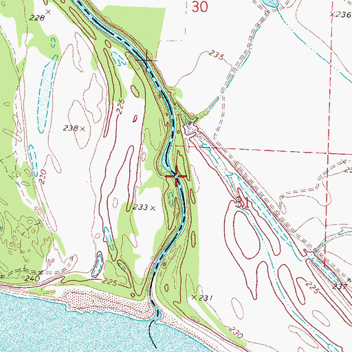 Topographic Map of Morgan Point Dikes, TN