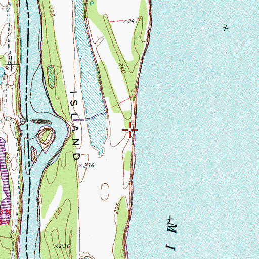 Topographic Map of Island Number Thirty Revetment, TN